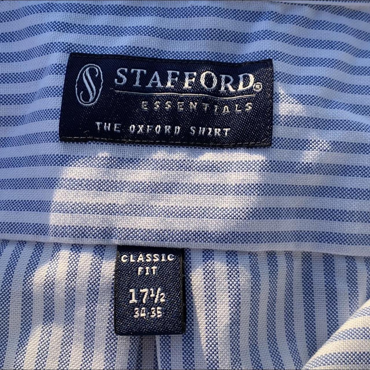 Stafford Men's Blue and White Shirt | Depop