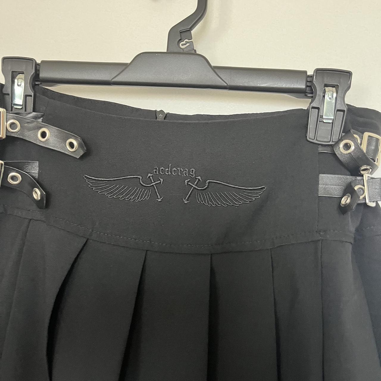 acdc rag dark abyss pleated belted skirt... - Depop