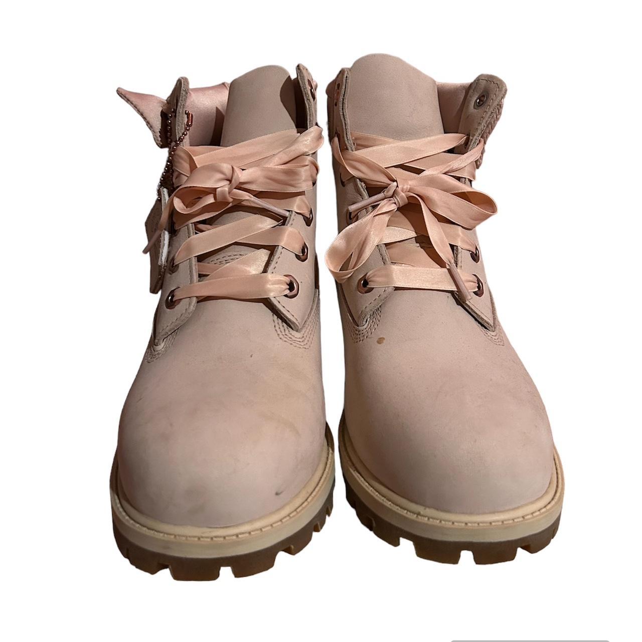 pink Timberland bow boots size 5.5 kids 7