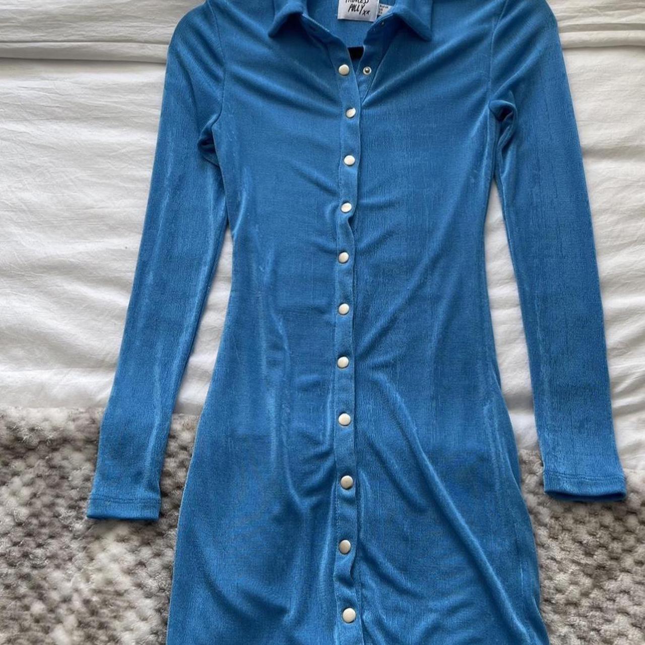 Elody Long Sleeve Mini Dress Blue