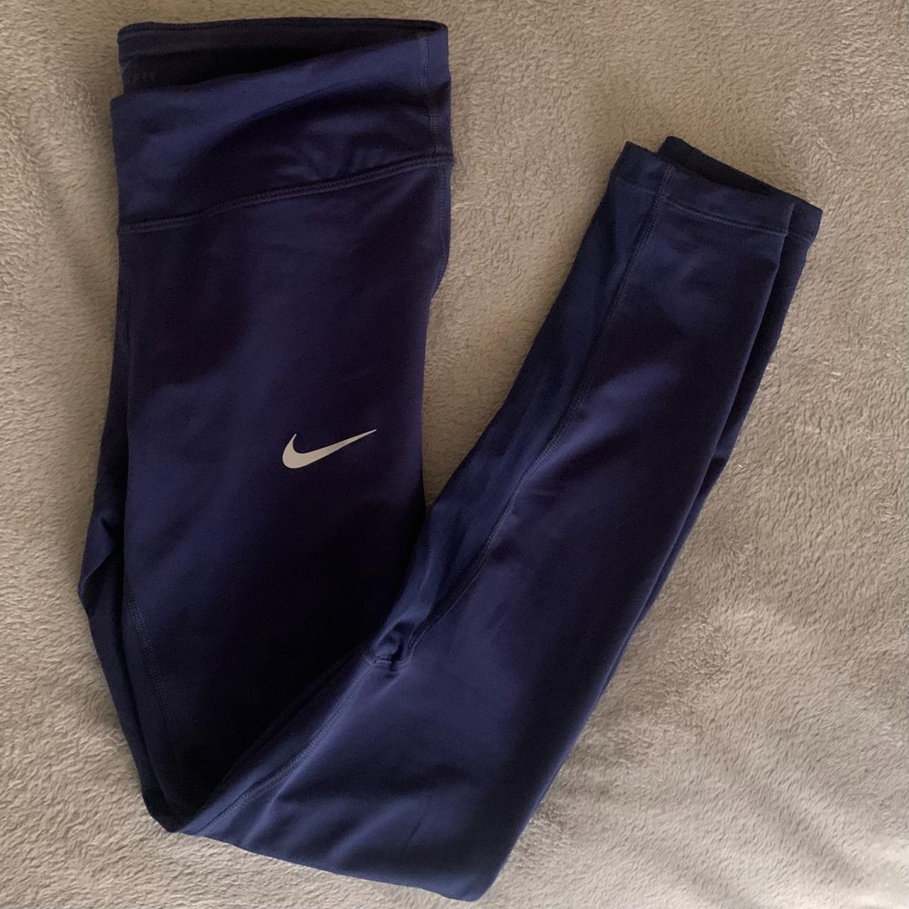 Nike navy leggings/training tights Size S in Nike... - Depop