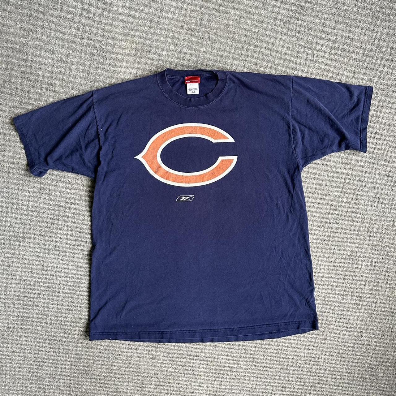 Y2k Chicago bears crop top Size: XL Orange and - Depop