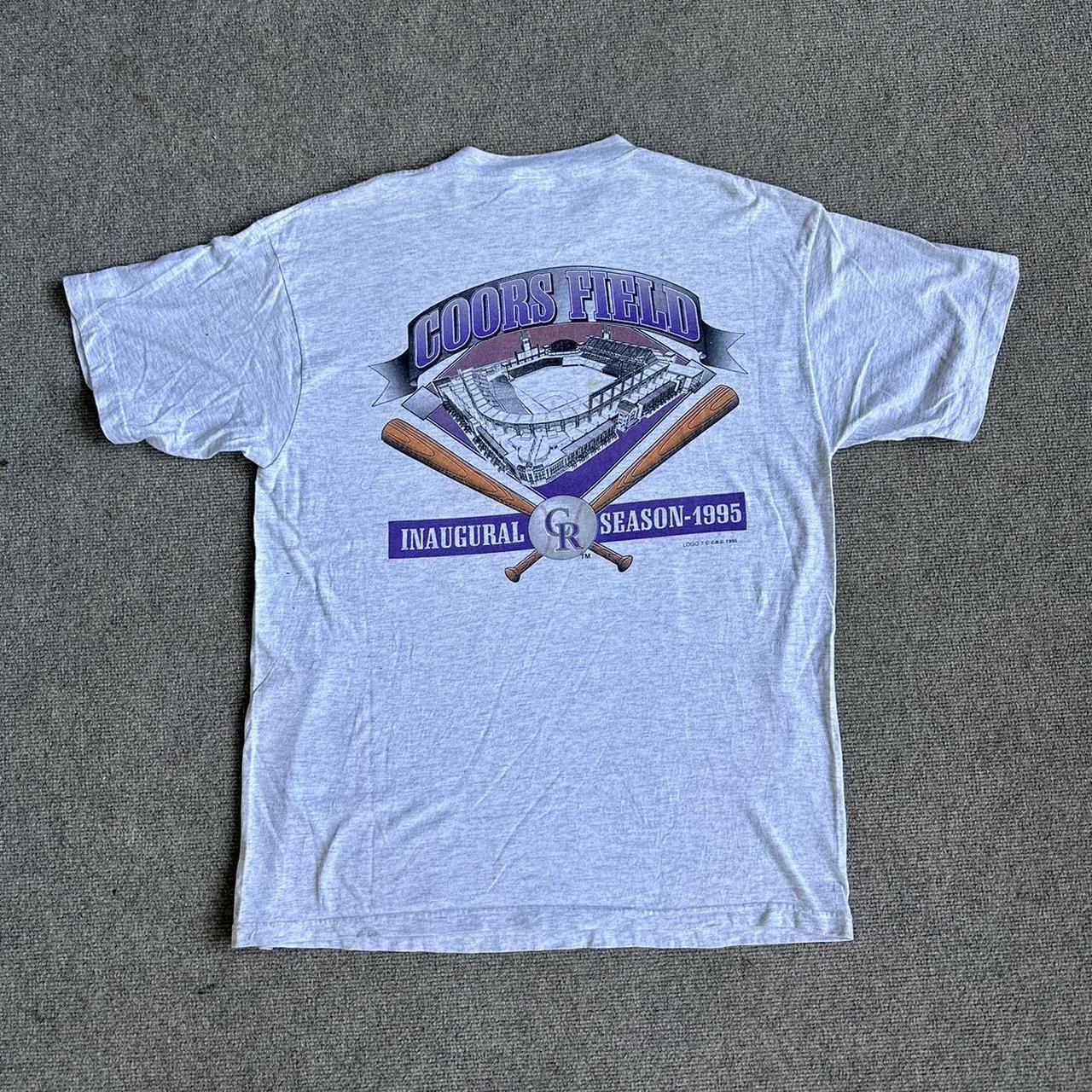 1995 Colorado Rockies Coors Field Graphic Tee Tag - Depop