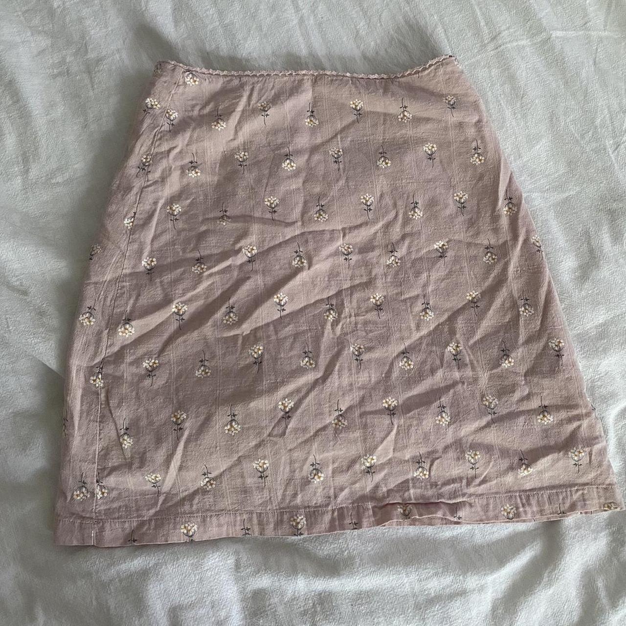 item: floral pastel pink brandy skirt, no flaws... - Depop