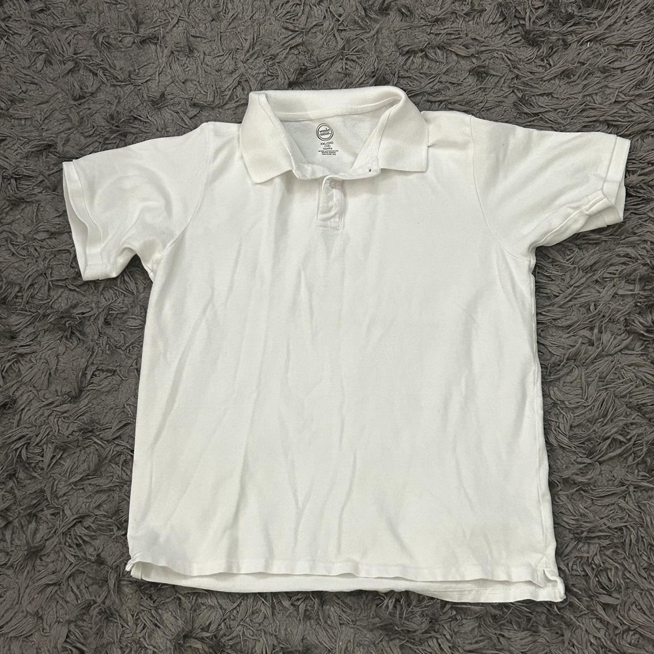 Men’s white Wonder Nation collared undershirt Size XXL - Depop