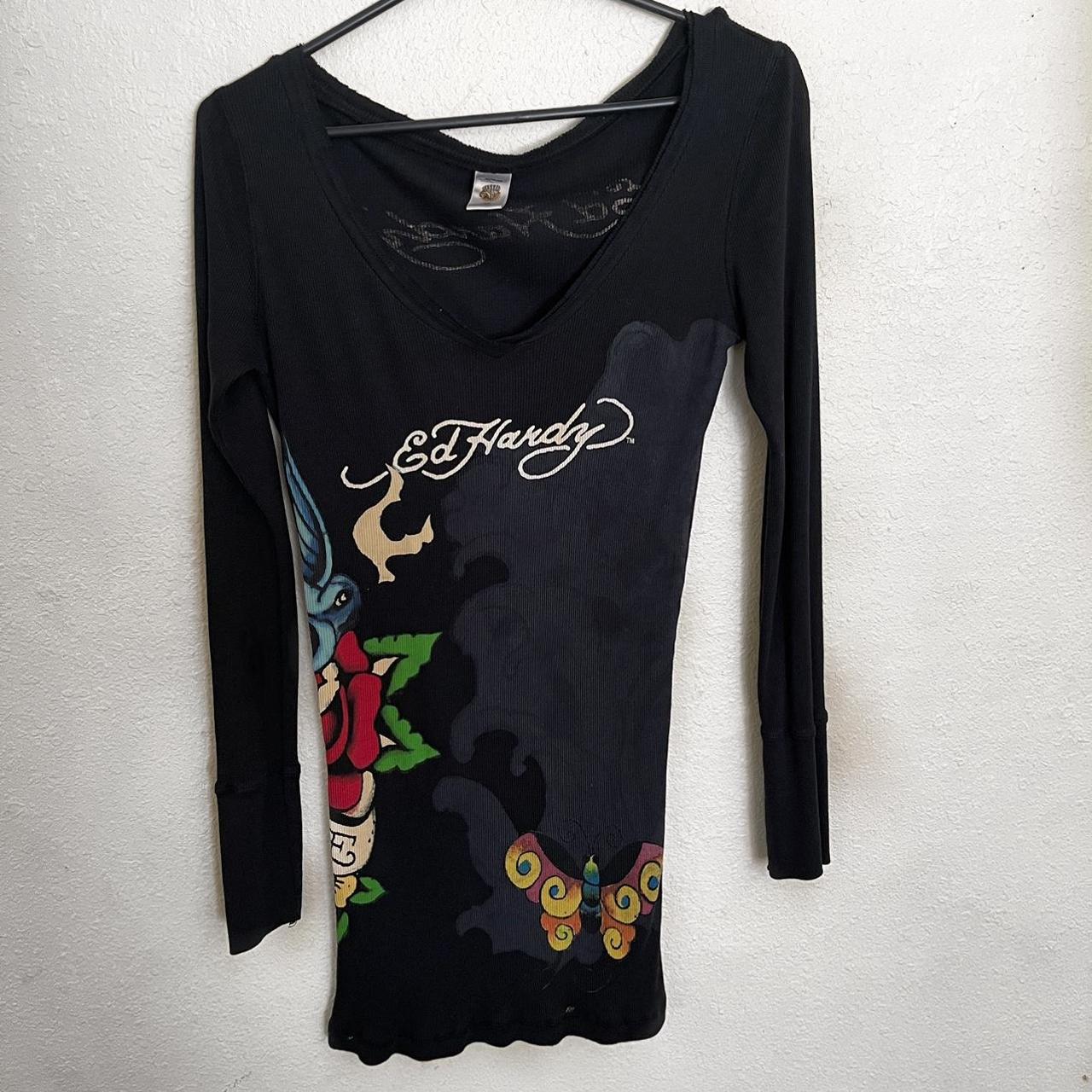 Ed Hardy Women S T Shirt Depop   P0 