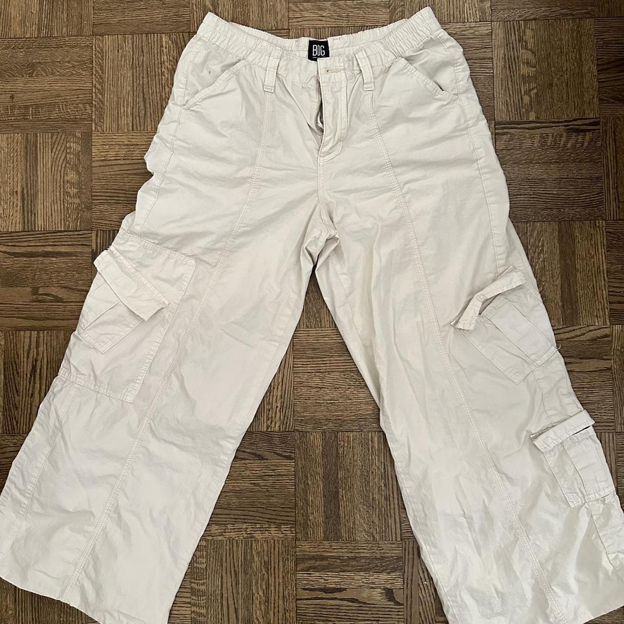 Urban Outfitters Women's Cream and White Trousers | Depop