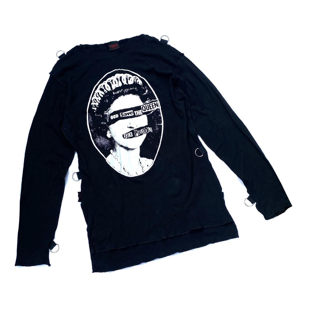 Women's Black and White Top Depop