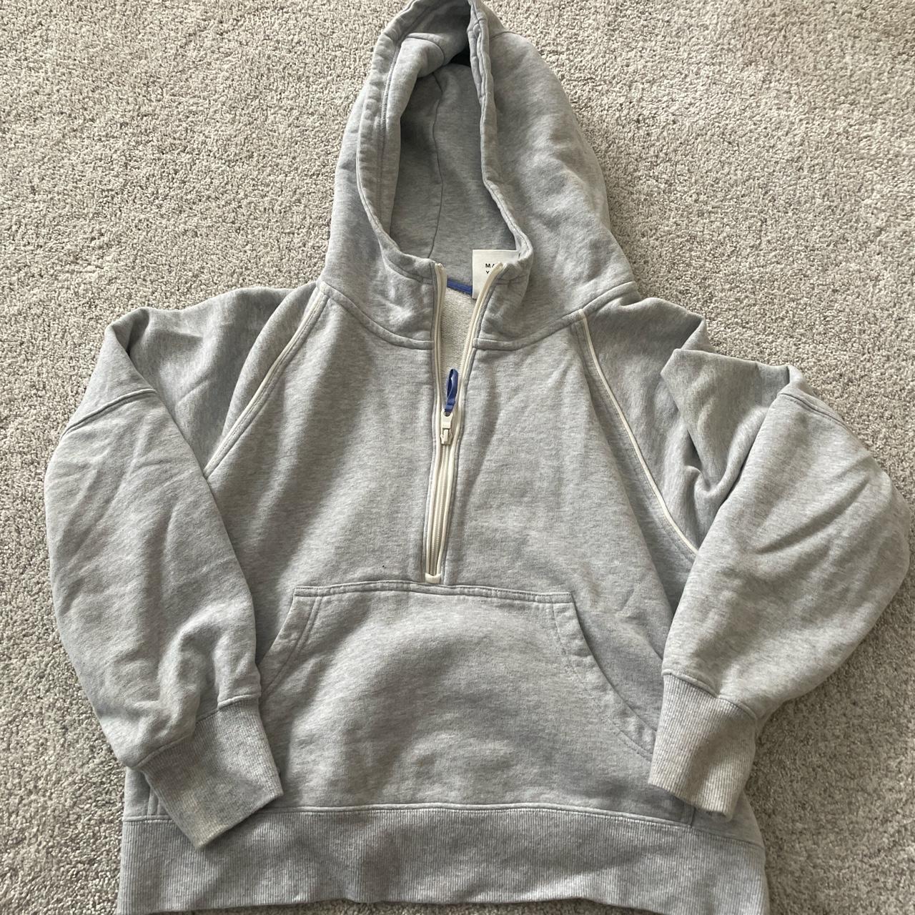 Quarter zip Aerie light grey hoodie. Similar to the... - Depop