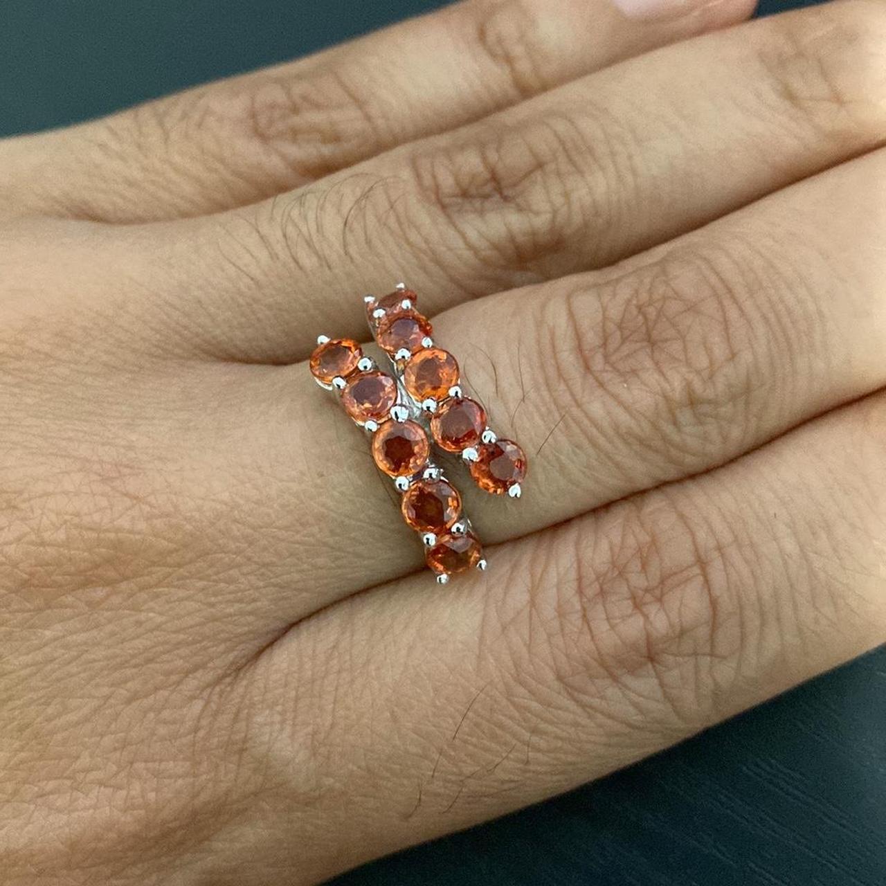 sterling silver BBJ ring with 10 orange... Depop
