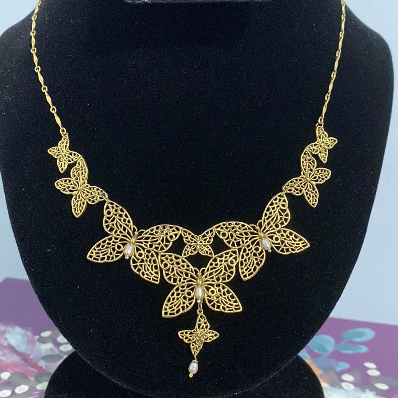 Roe Gold Tone Over Sterling Silver Cubic Zirconia Teardrop Slide Necklace