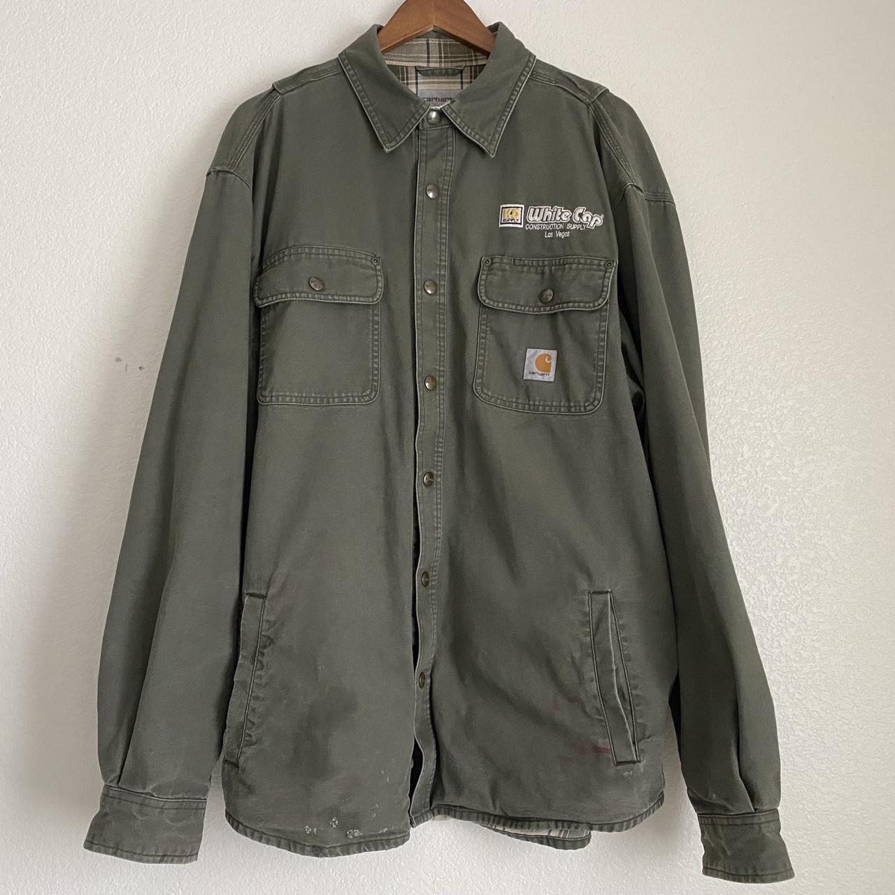 🧥 For sale: Carhartt Snap Button Canvas Flannel... - Depop