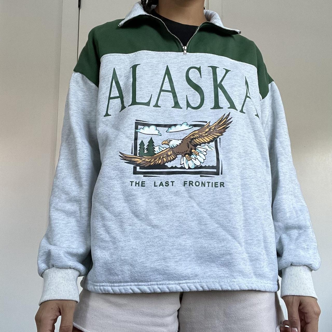 Vintage quarter zip Alaska pullover sweatshirt, no