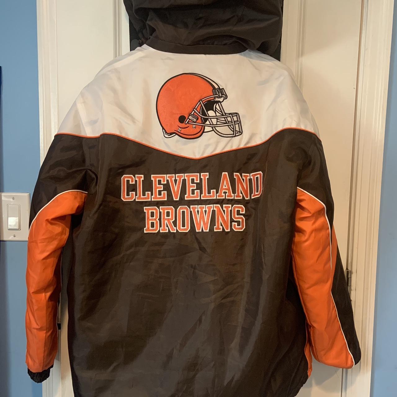 Vintage 80s Cleveland Browns NFL satin varsity - Depop