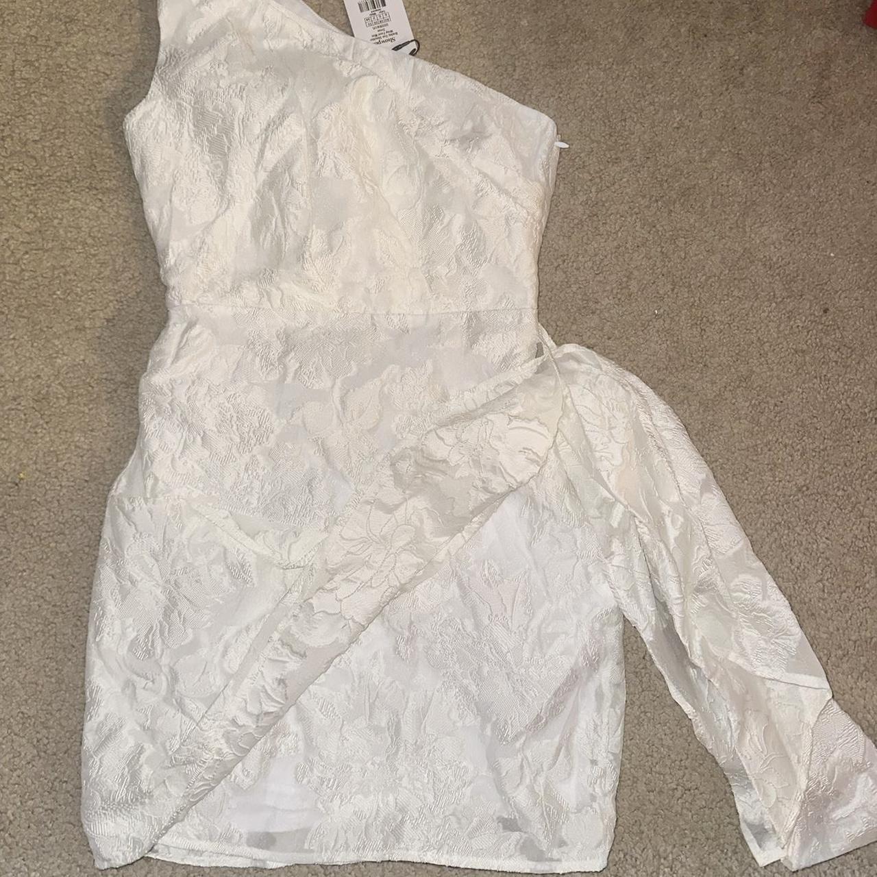 Showpo Brailey White Mini Dress One Shoulder Depop