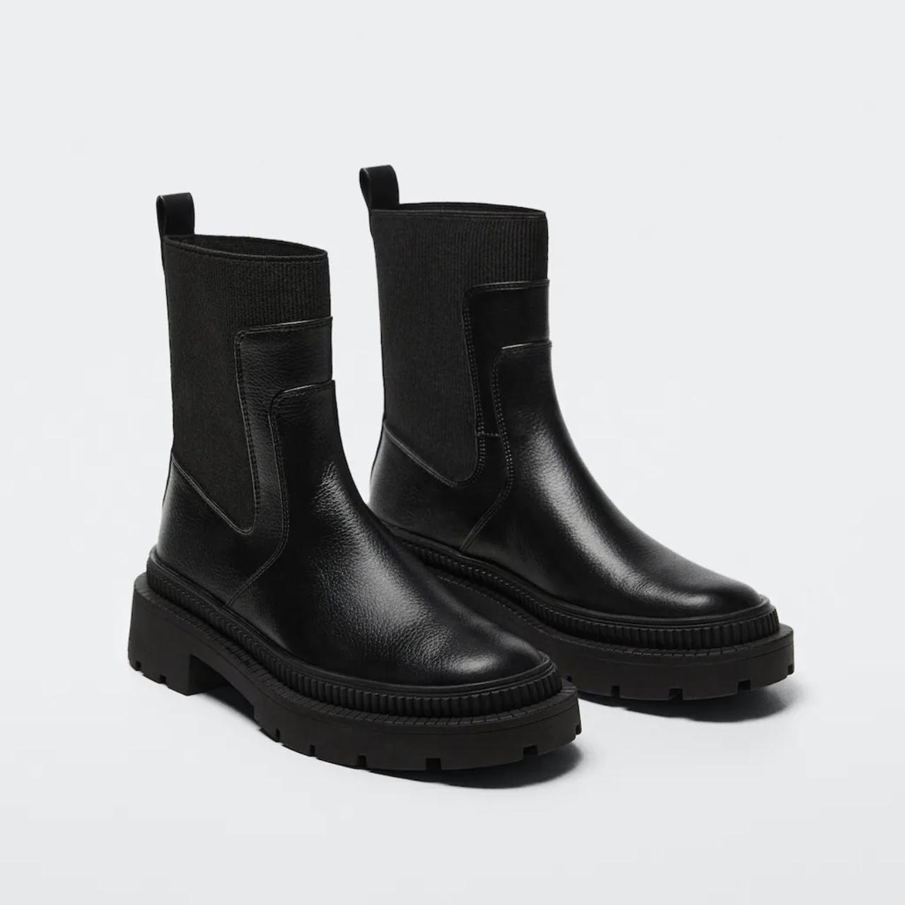 MANGO tall sock boots! Track sole contrast ankle... Depop