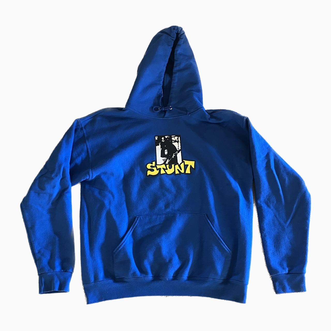 Men's Blue and Yellow Hoodie Depop