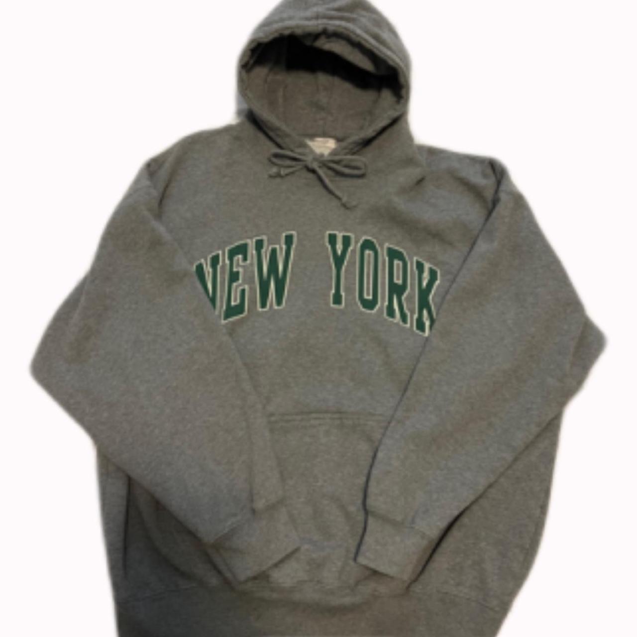 gray & green New York brandy melville hoodie - - Depop