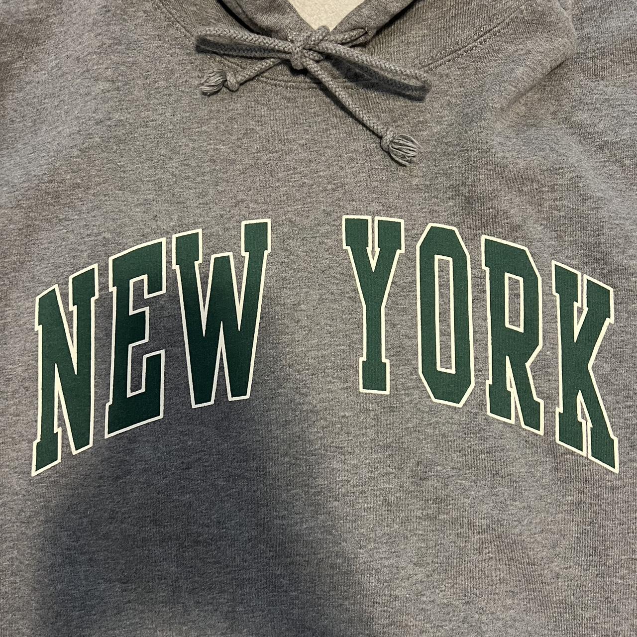gray & green New York brandy melville hoodie - - Depop