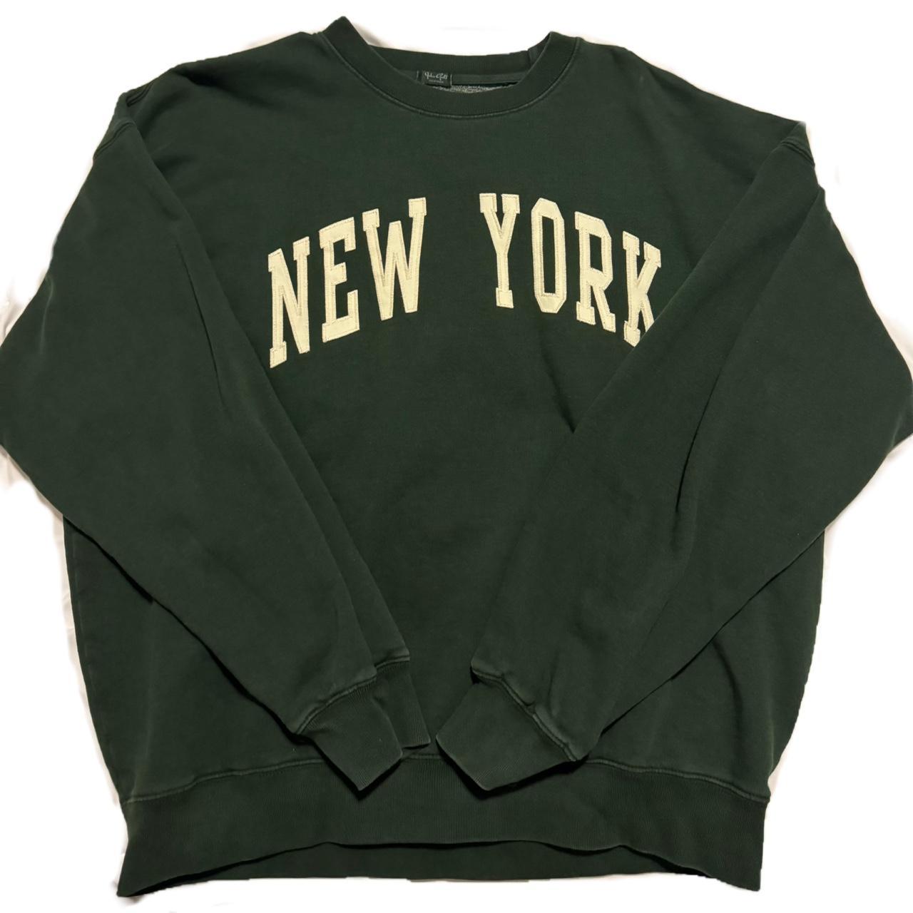  green and cream New York brandy Melville crewneck... Depop