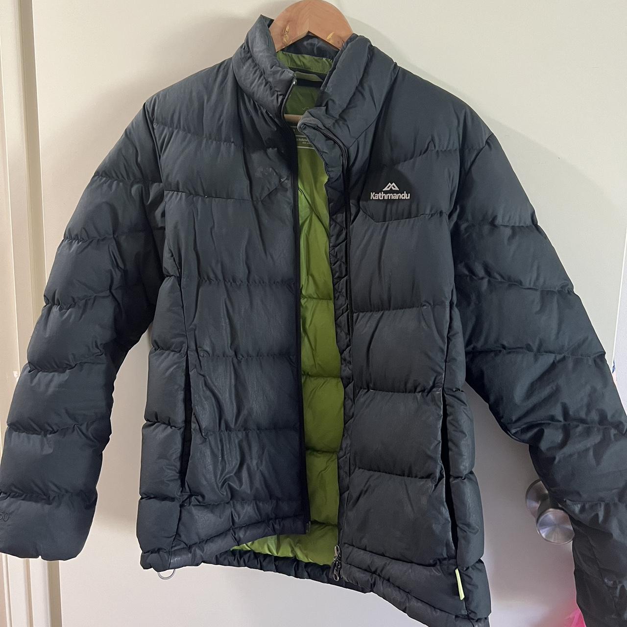 Kathmandu Women's Green and Black Jacket Depop