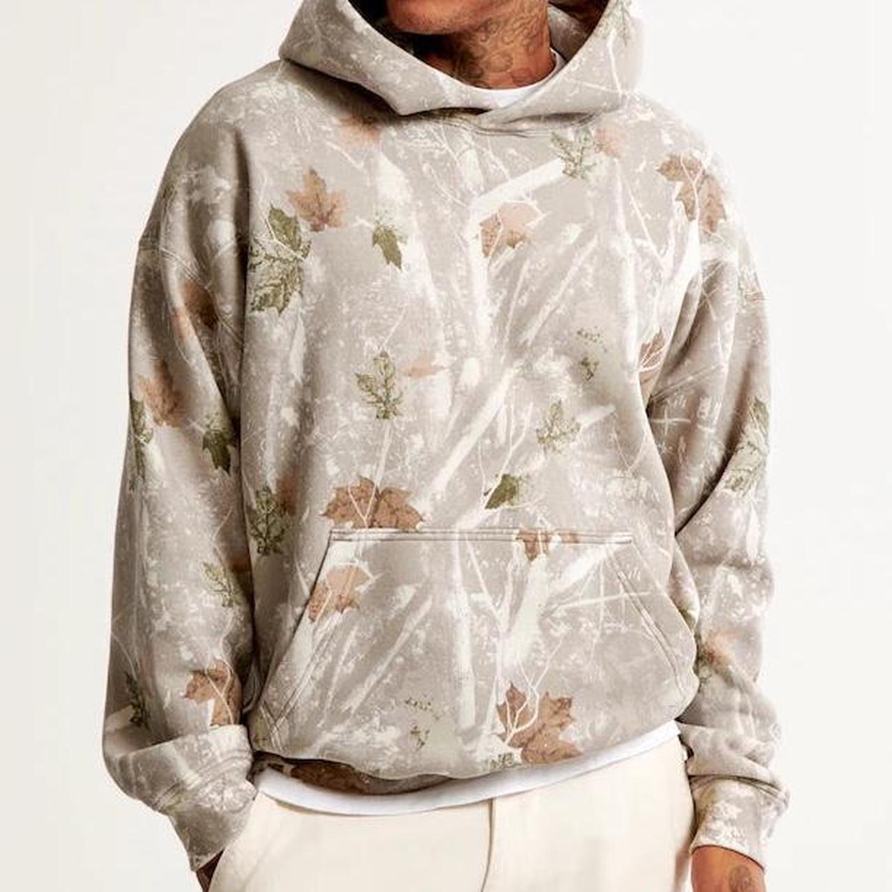 Abercrombie & Fitch grey Camo hoodie size large new... - Depop