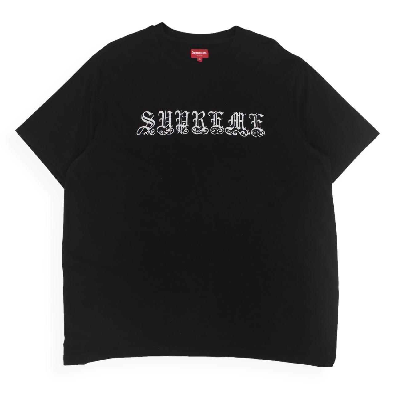 Supreme Old English Rhinestone Tee XL Black Like... - Depop