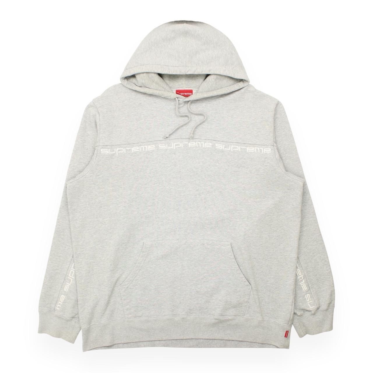 Supreme text stripe hoodie online