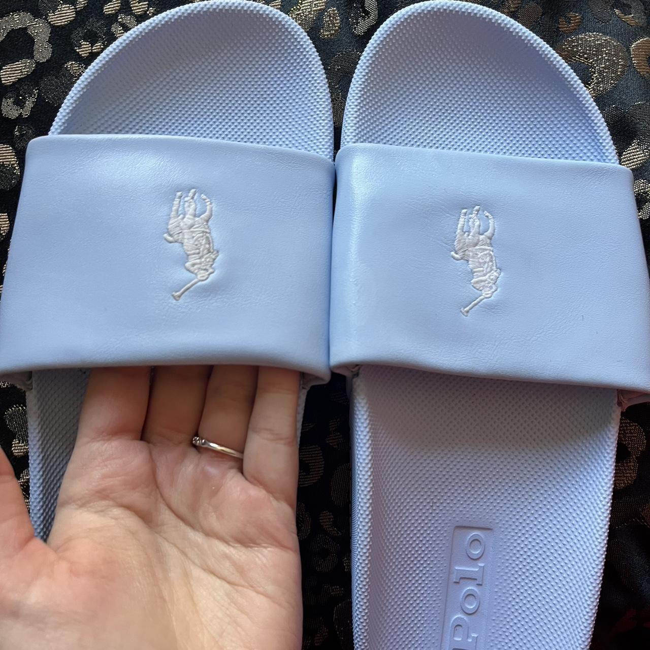 Baby Blue Ralph Lauren Sliders SIZE UK but