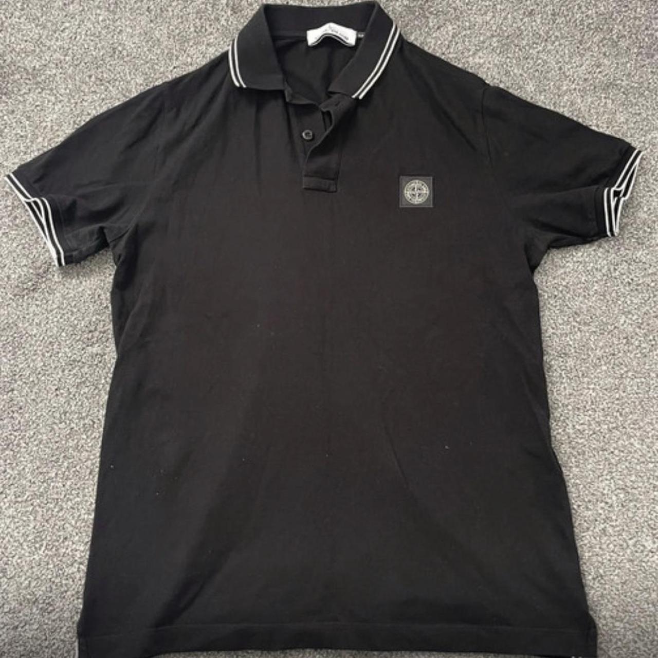 Stone Island Polo in Black FREE POSTAGE. Good... - Depop