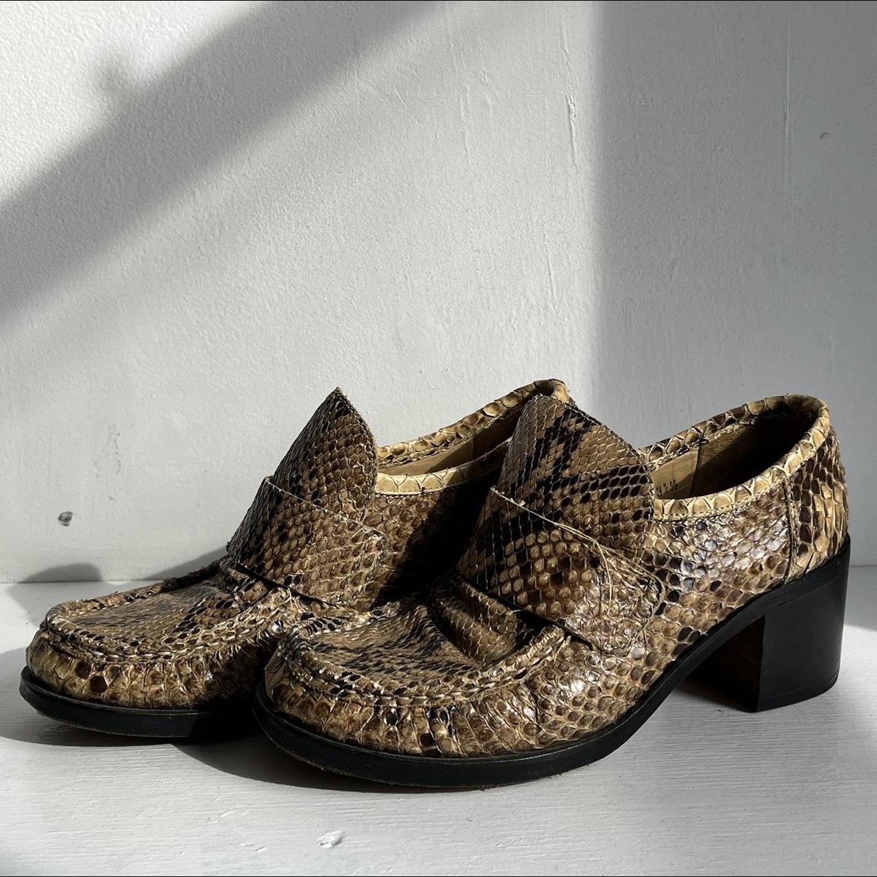 Vintage wannabe Patrick Cox perfect snakeskin heeled... - Depop