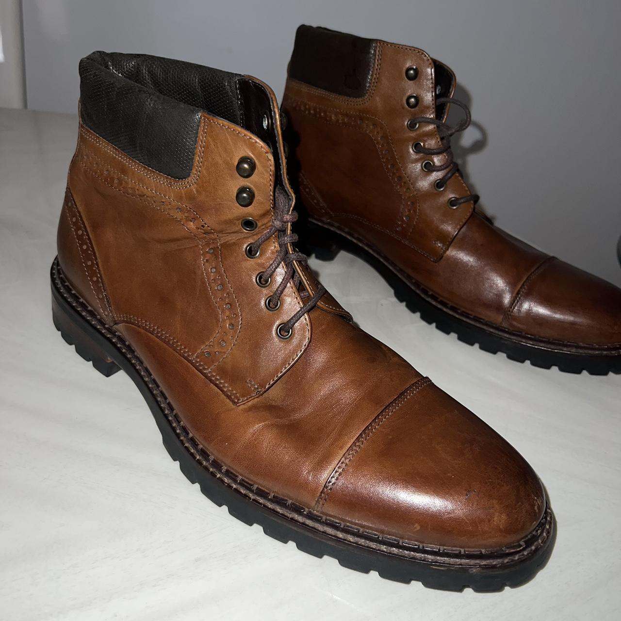 Men’s leather boots Johnson + Murphy Size... - Depop