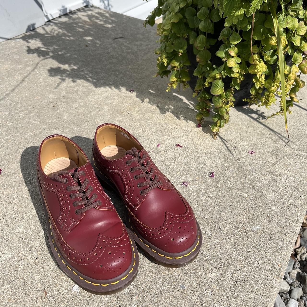 Dr. Martens Made in England Brogues oxblood. Worn. Depop