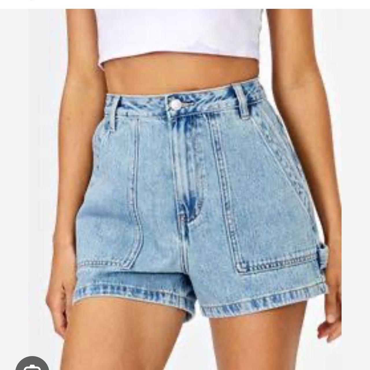 high rise glassons cargo denim shorts Depop