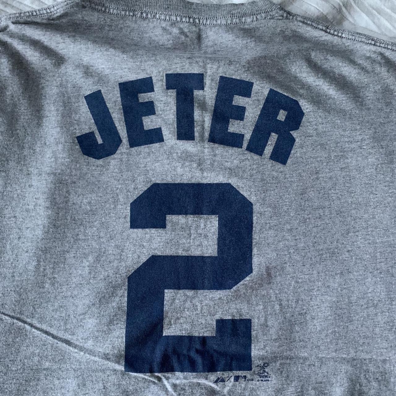 Vintage New York Yankees Derek Jeter Jersey Blue XL - Depop