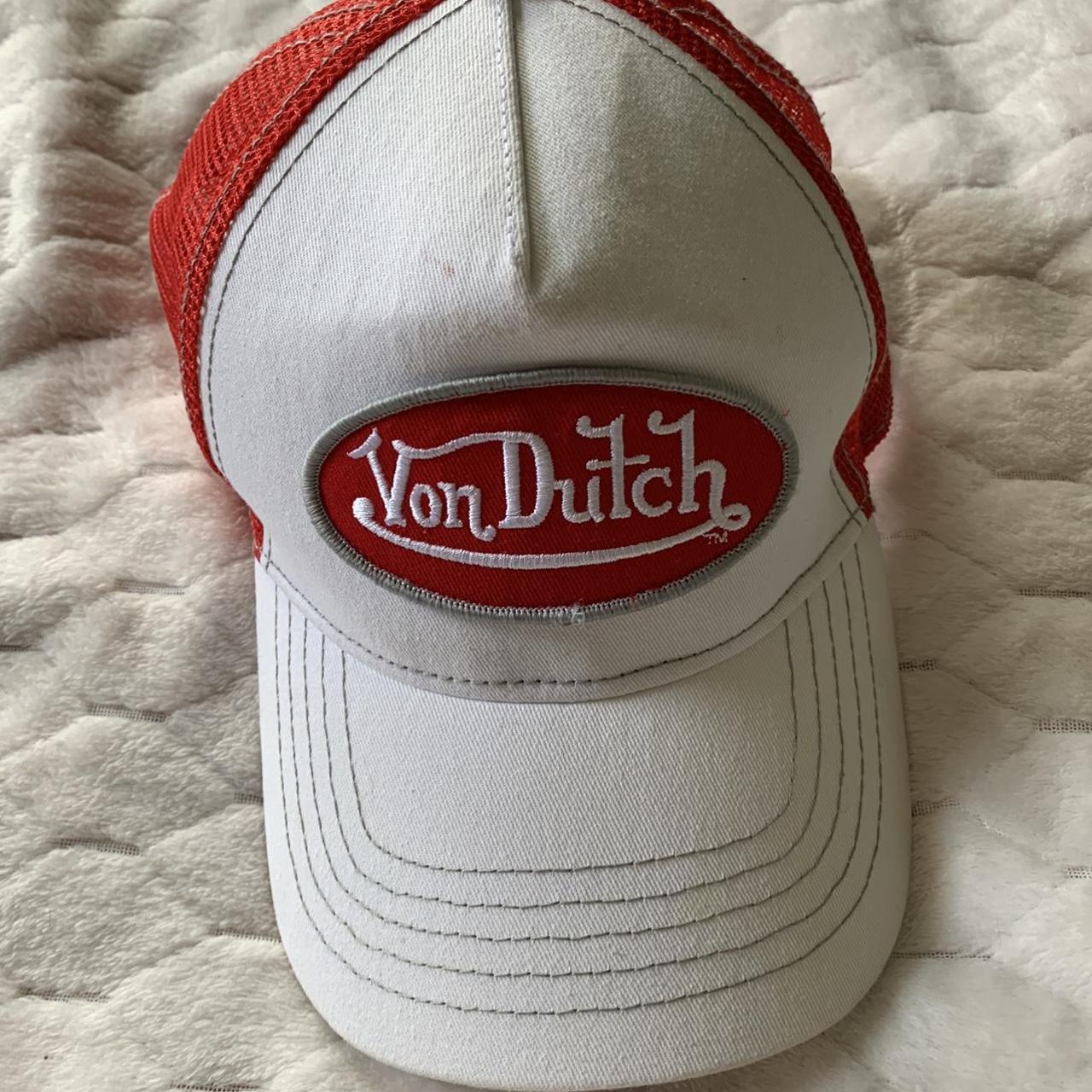 Von Dutch Women's Red and White Hat | Depop