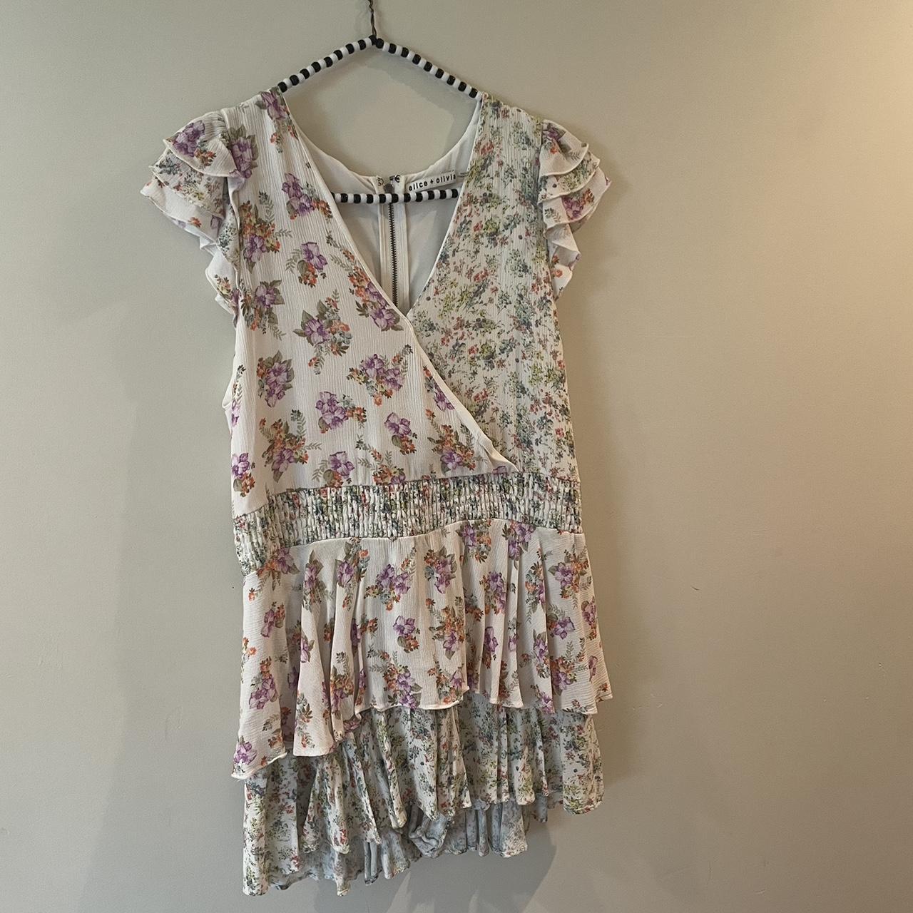 Alice and Olivia floral romper! Size 6 Worn twice - Depop