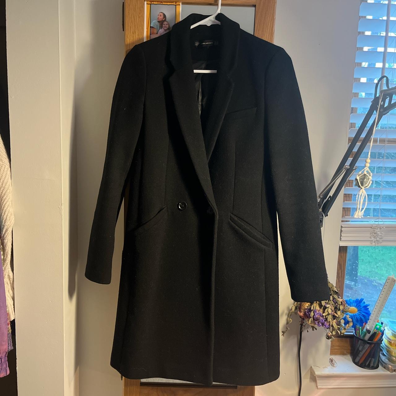 Zara masculine hotsell coat black