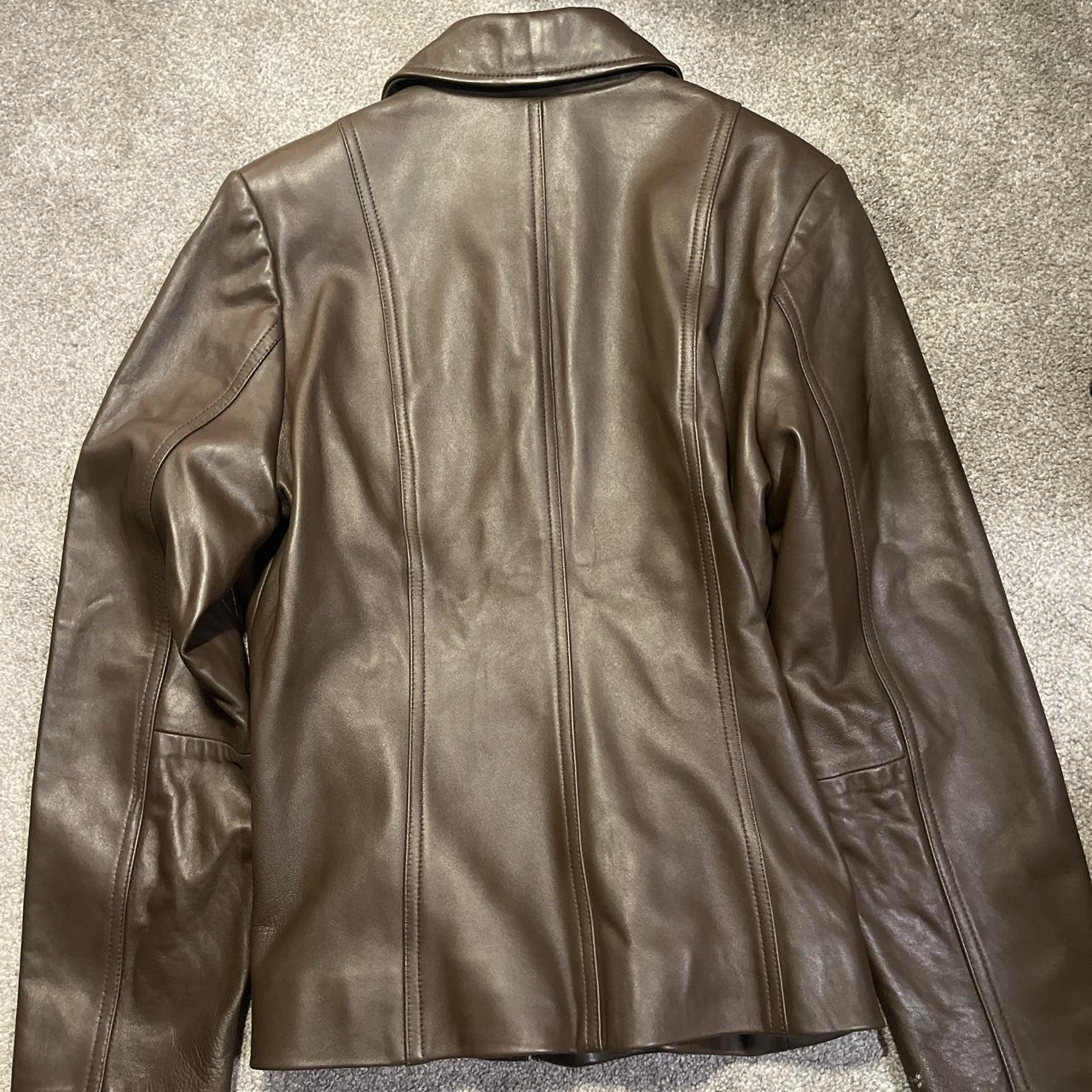 Dark brown Sonoma leather jacket Size medium Super... - Depop