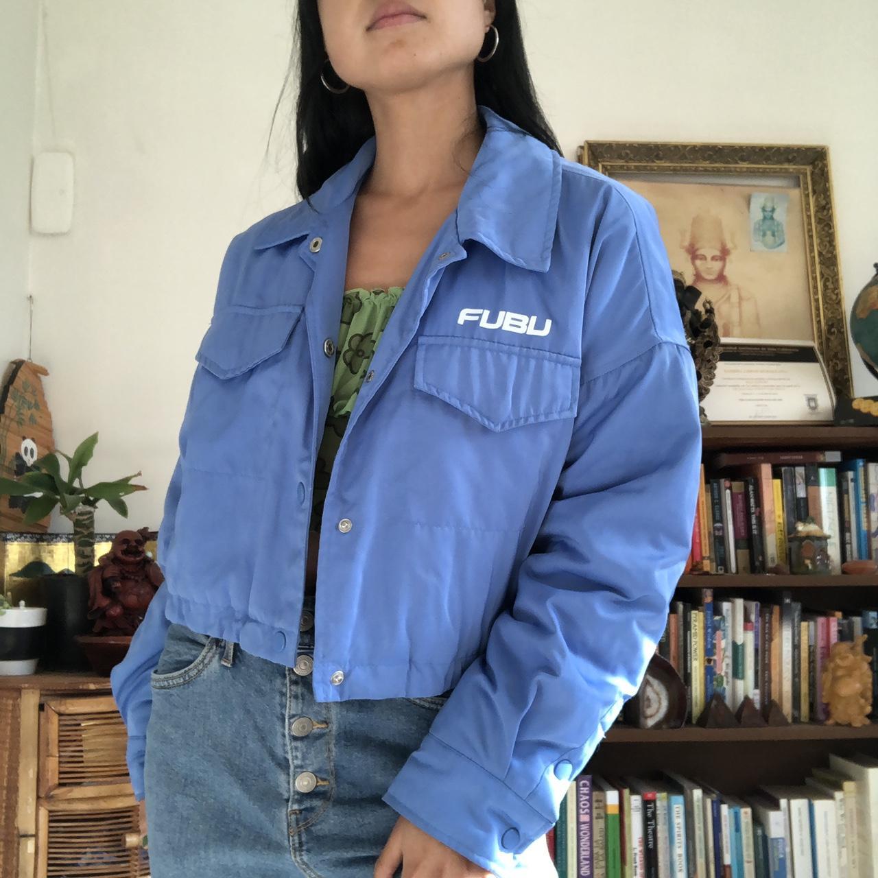 FUBU Women's Blue Jacket | Depop