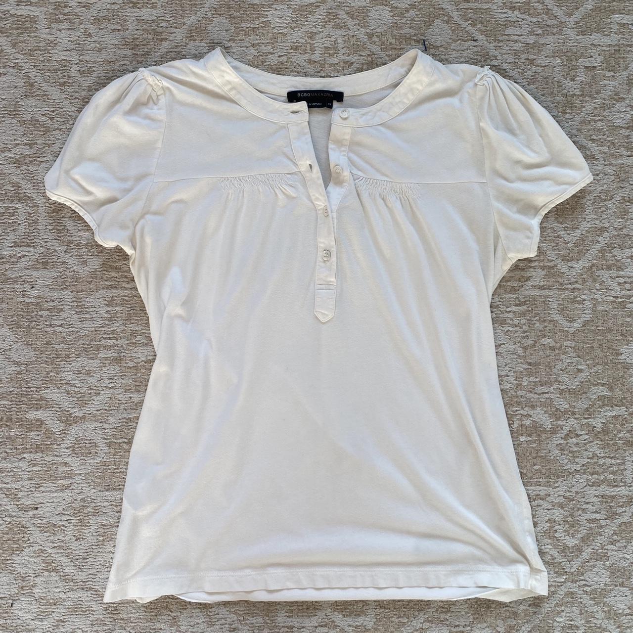 Vintage white shirt BCBGMAXAZRIA xs Depop