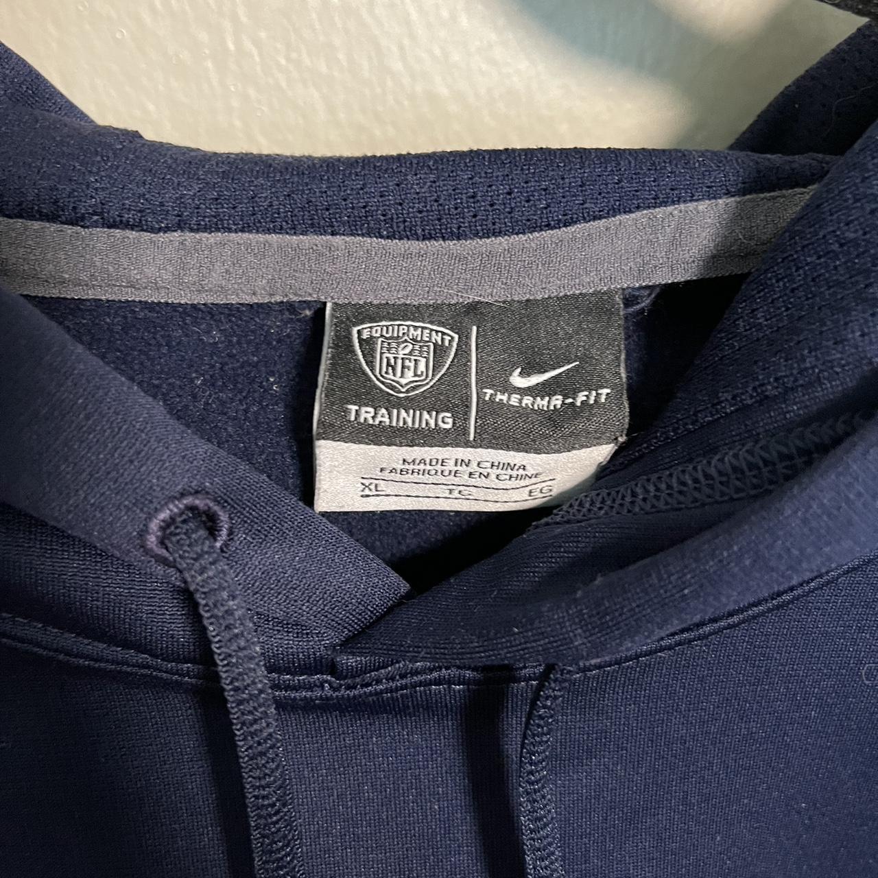 Nike Therma-Fit Navy Blue Patriots Hoodie - Depop