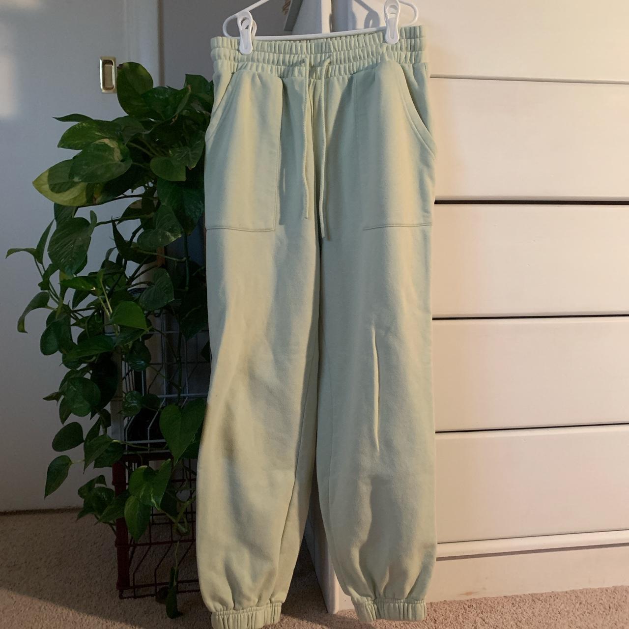 Really cute pastel mint green sweatpants from... Depop