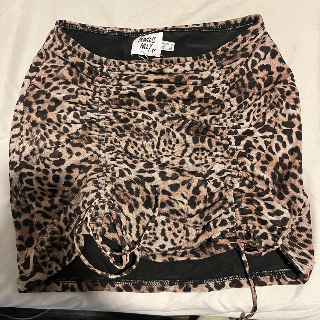 Princess polly cheetah print skirt Size 6 fits a 2/4 - Depop