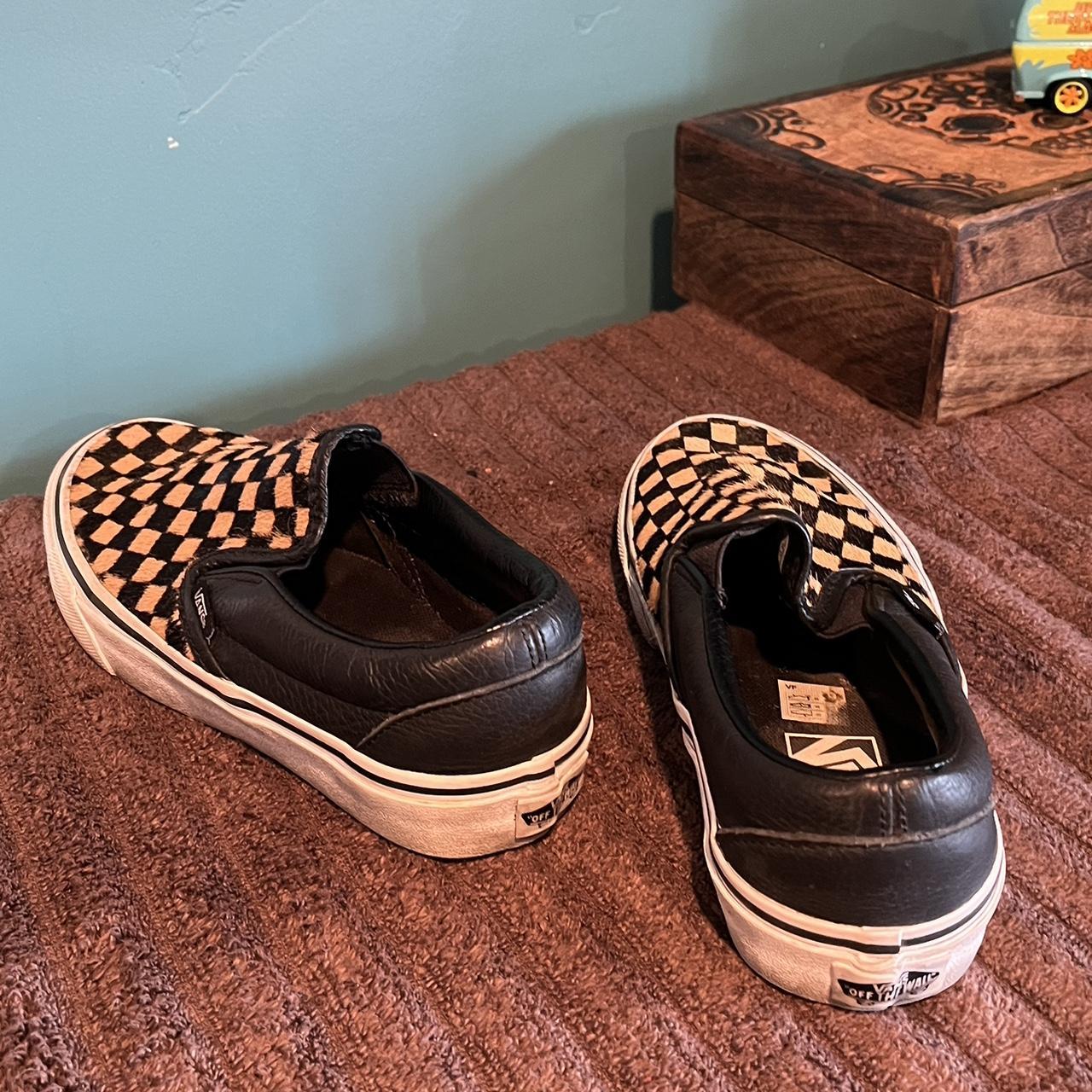 Black and orange checkered vans best sale