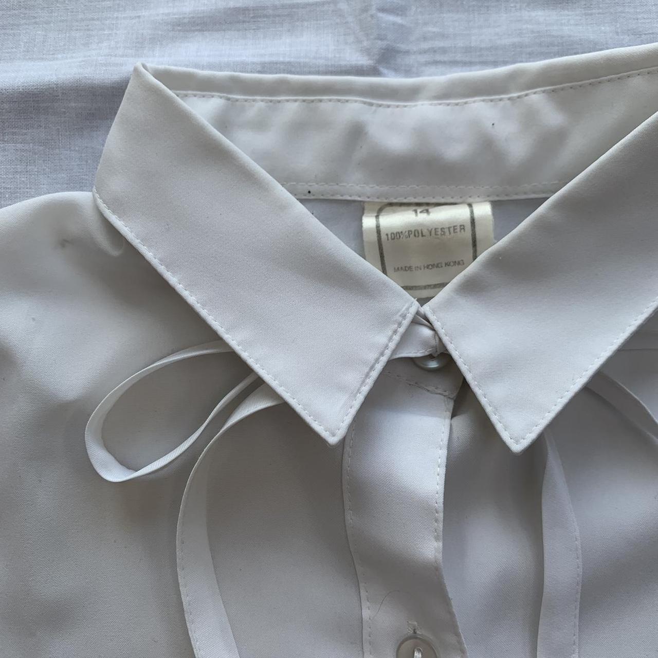 Vintage white long sleeve collared button down shirt... - Depop