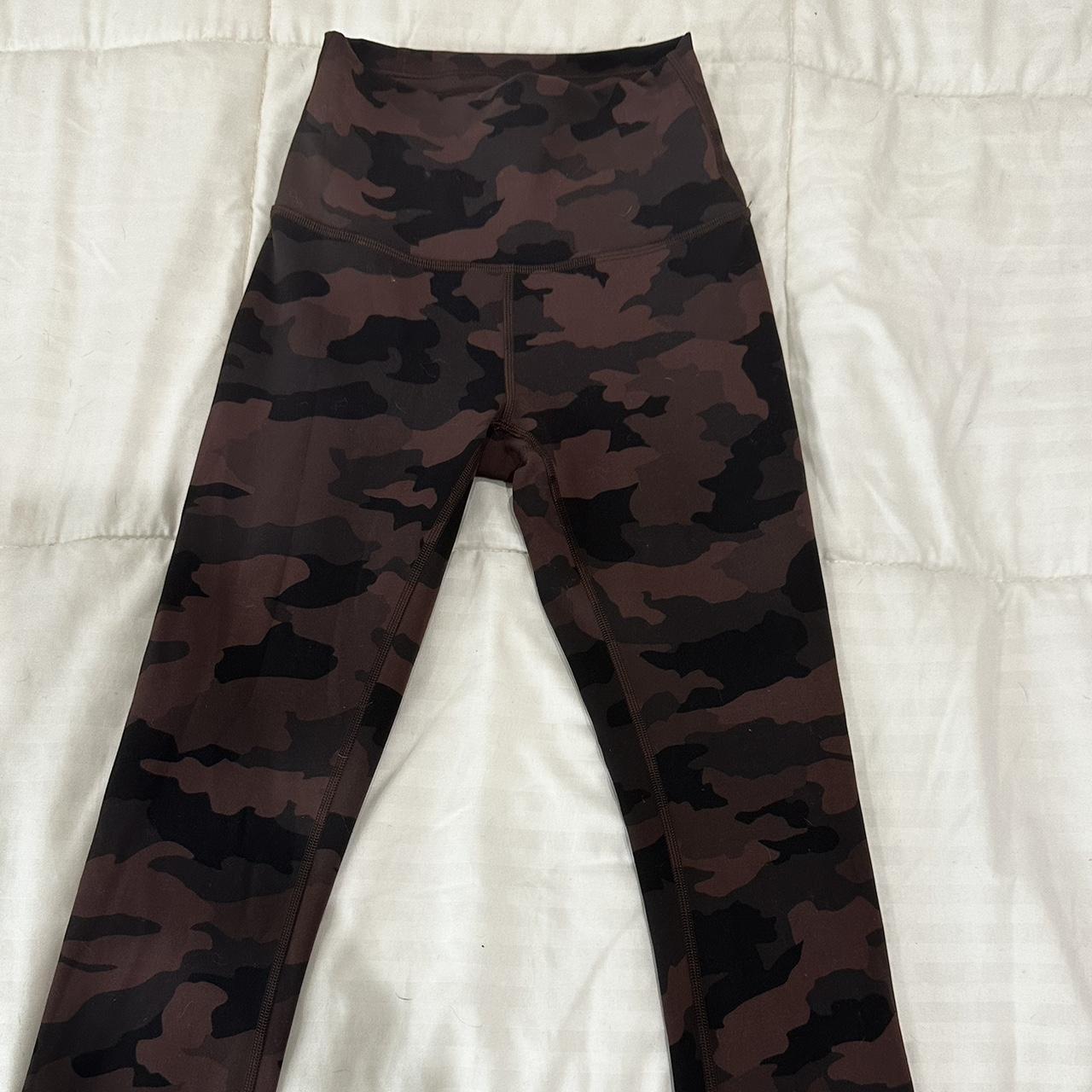 LULULEMON , -brown camo leggings , -size 2 (worn