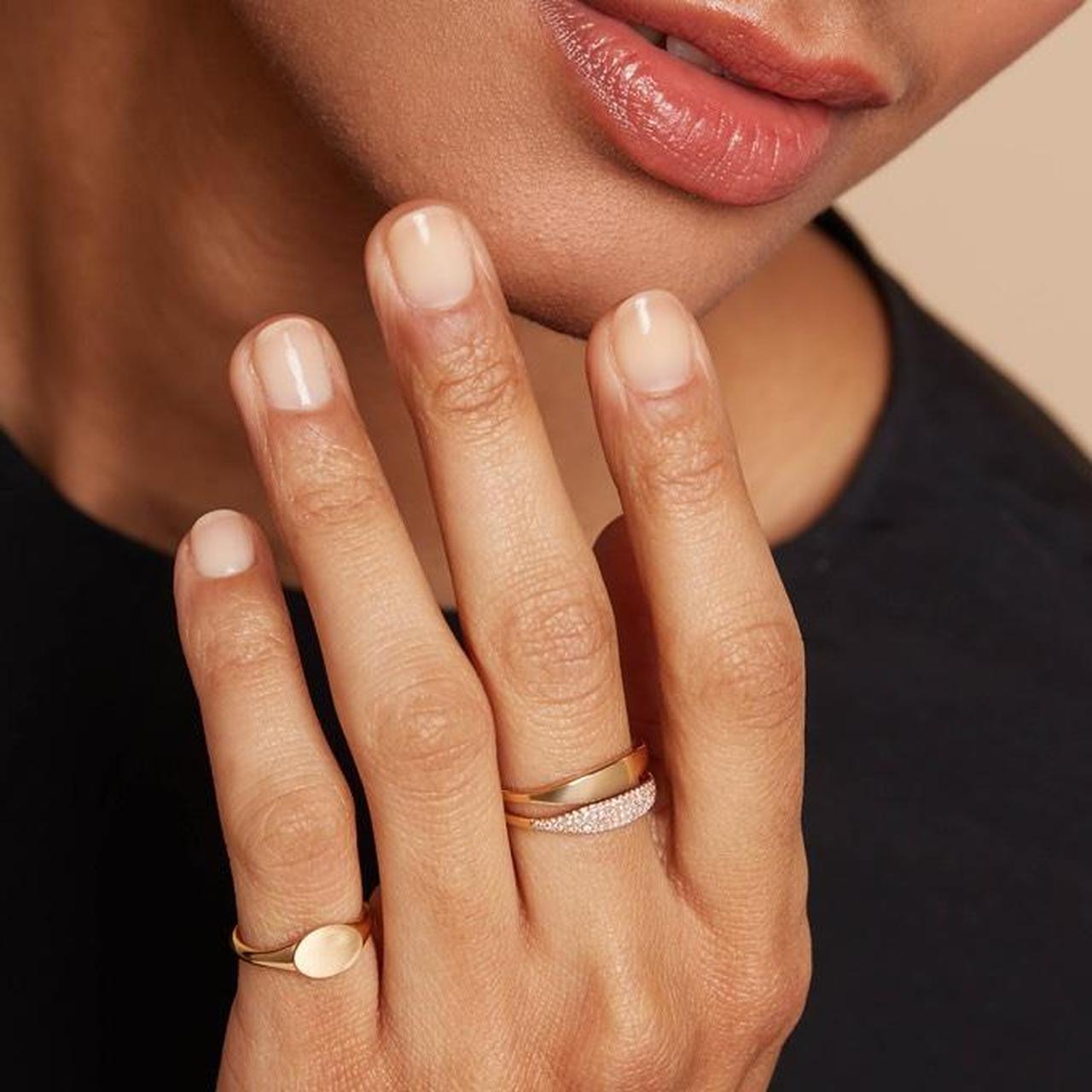 Mejuri Pavé Diamond Slim Signet Ring (SIZE: 5) like | Depop