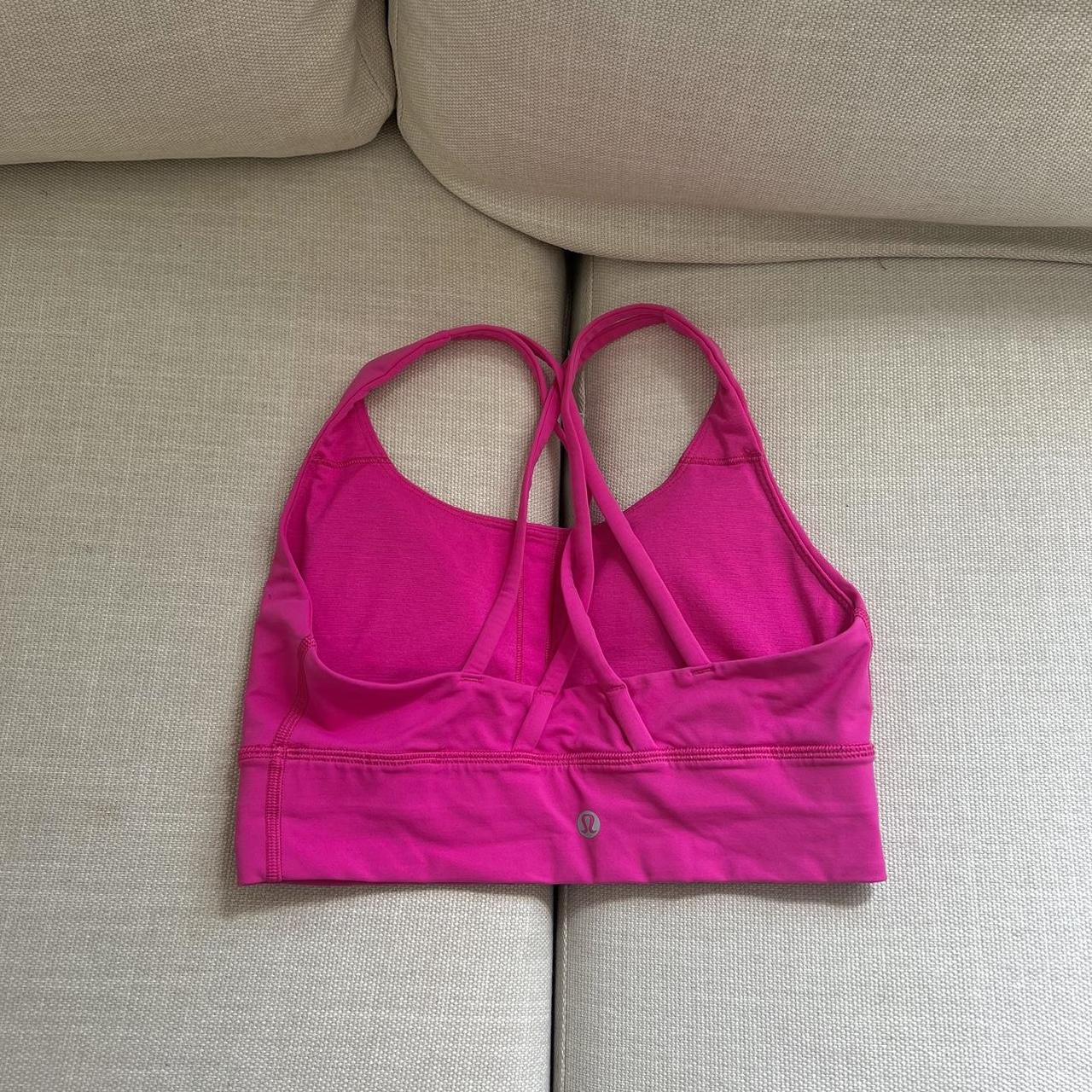 Neon Pink Lululemon sports bra Size 4 Good - Depop