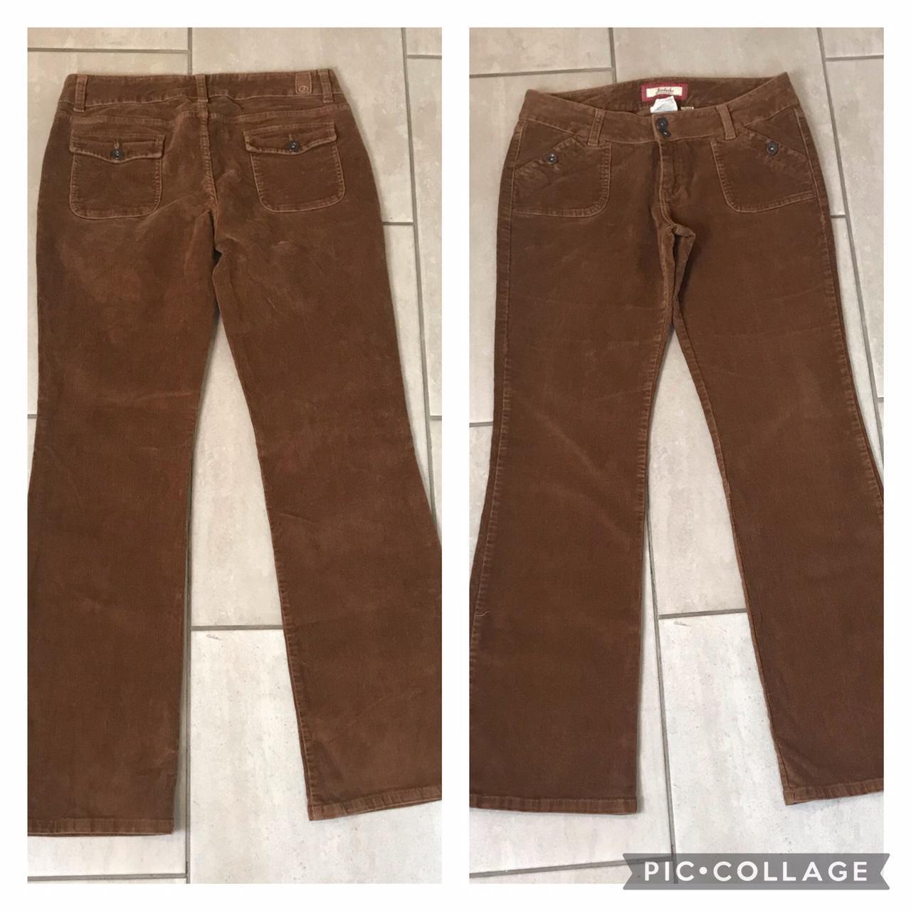 Vintage 2000s brown corduroy flare leg pants.... - Depop